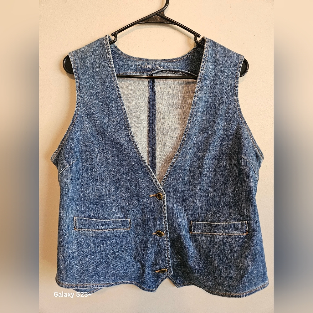 London Denim Button-Up Vest Size XL - Picture 2 of 14